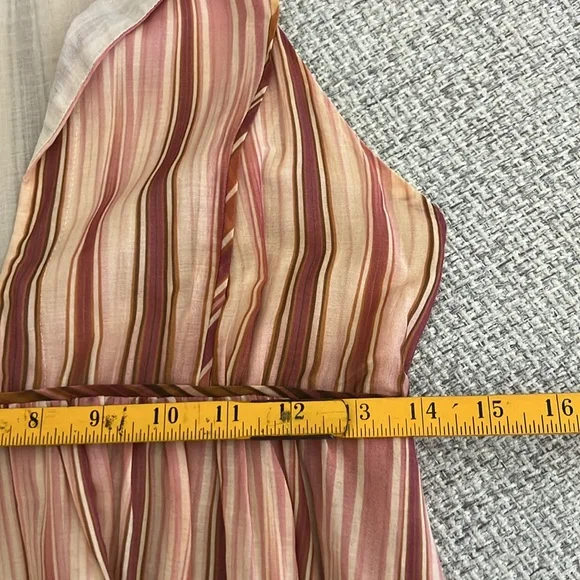 SAMANTHA TREACY Striped Deep V-neck Cocktail Dress - Picture 7 of 12